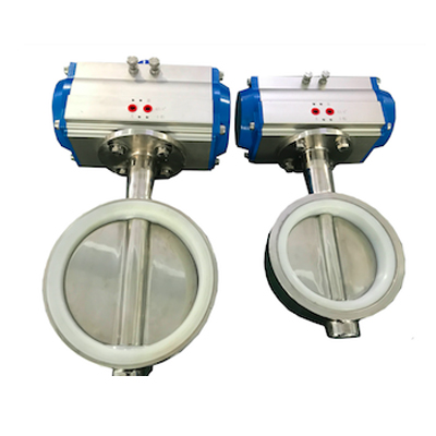  Pneumatic sanitary wafer butterfly valve 