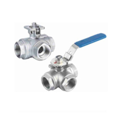  Three way high platform threaded ball valve 